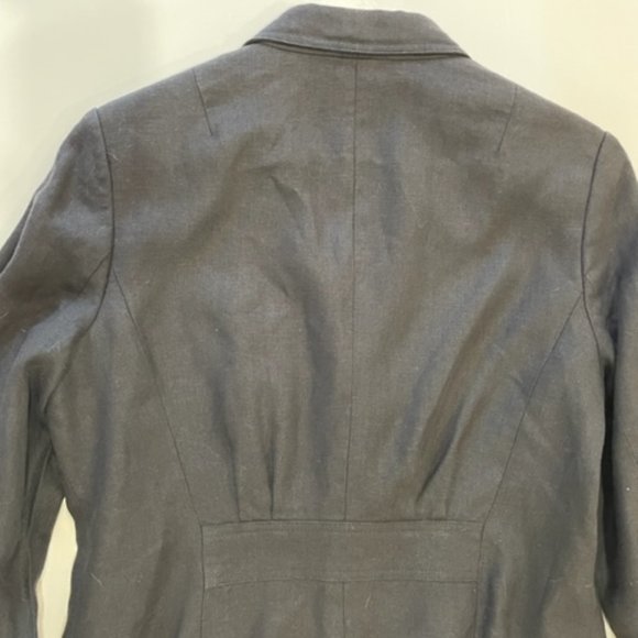 TALBOTS Vintage Petites Black Irish Linen Button Closure Jacket ~ Size 8 - Picture 5 of 15
